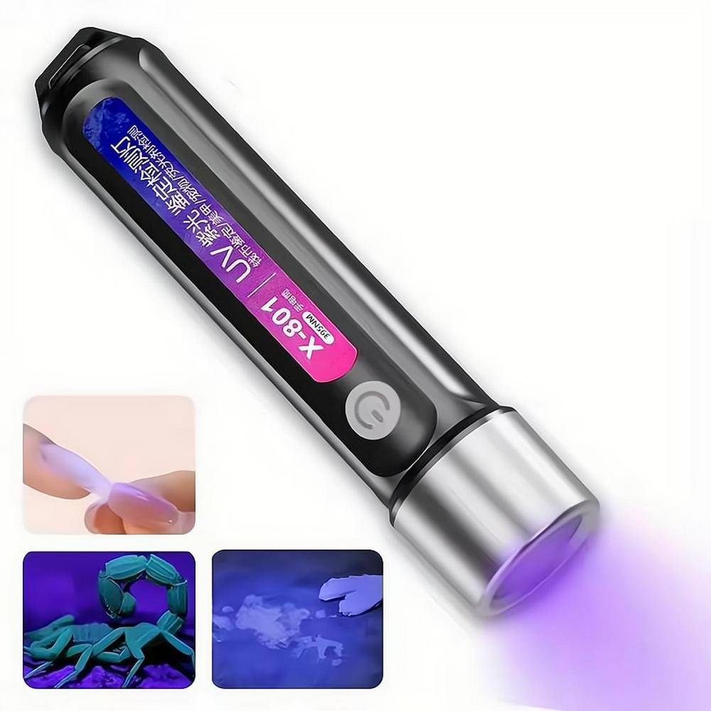 Uv Nail Lamp - Mini UV LED Blacklight Flashlight Rechargeable