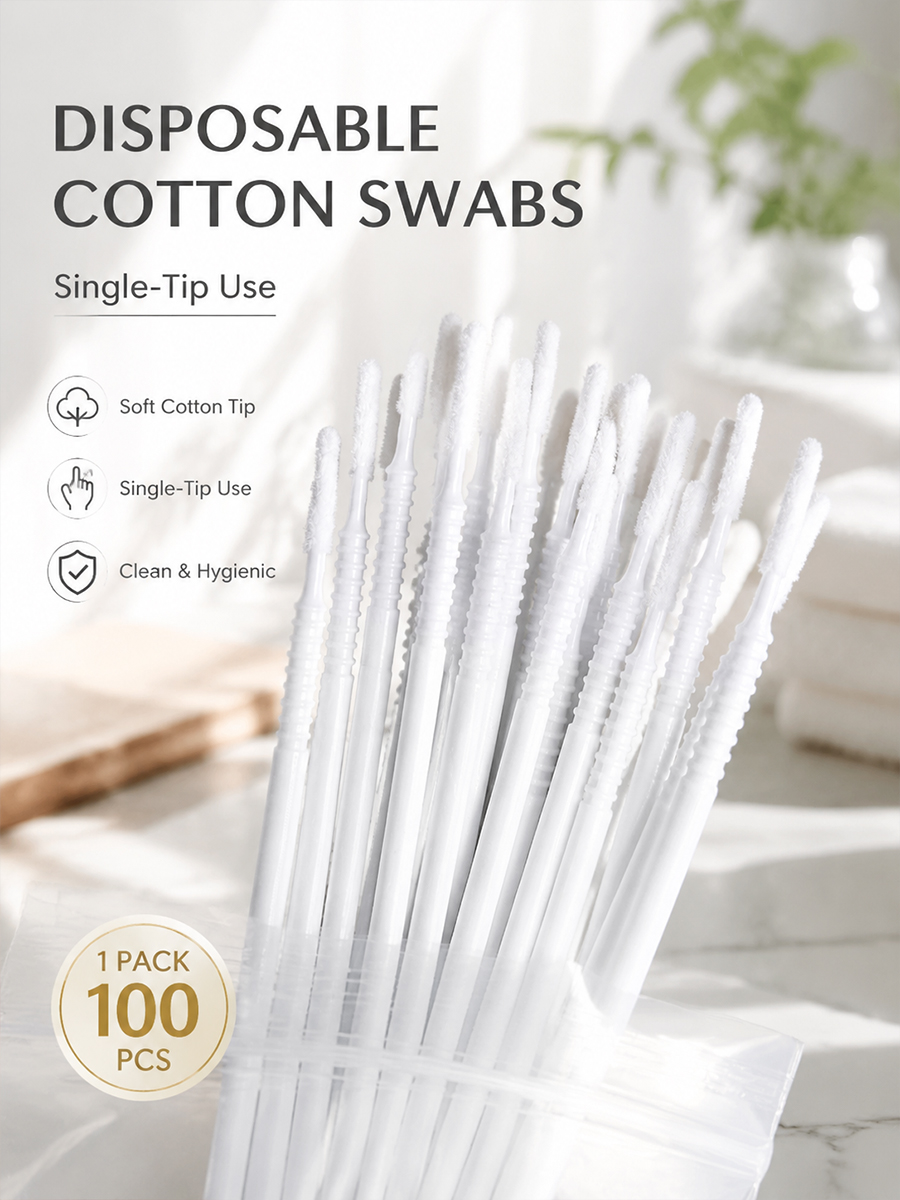Beauty Makeup Tips - Disposable Long Cotton Swabs Eyelash Extensions