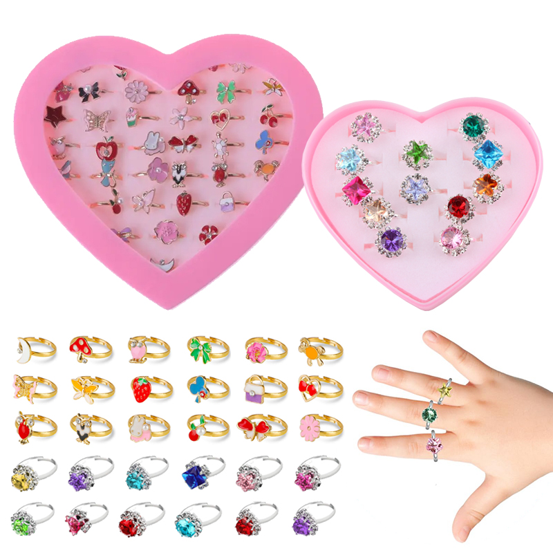 Beauty Makeup Kids - Children Rings Adjustable Exquisite Jewelry Cartoon