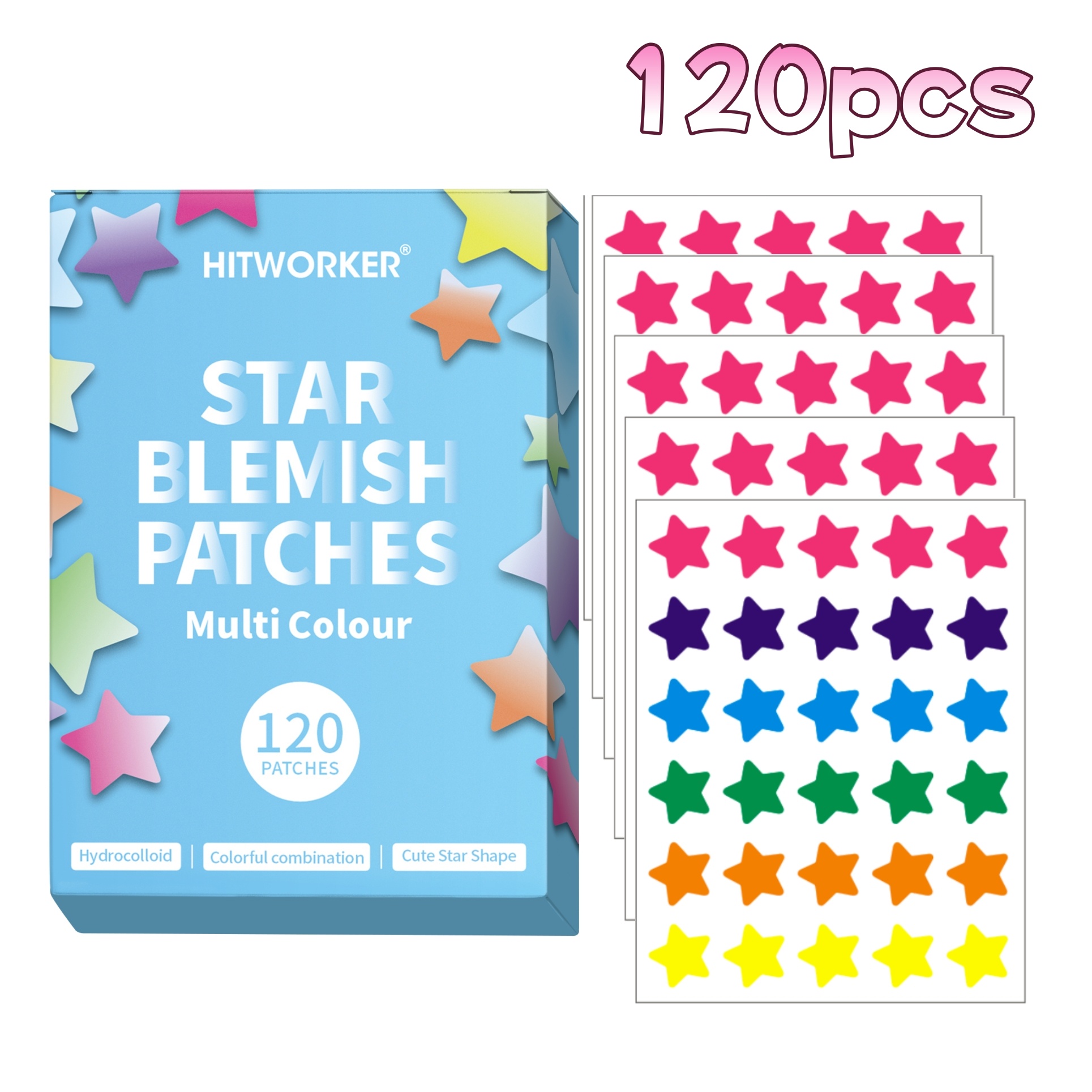 Anti-Aging Face Cream - 120pcs Salicylic Acid Acne Patches Colorful