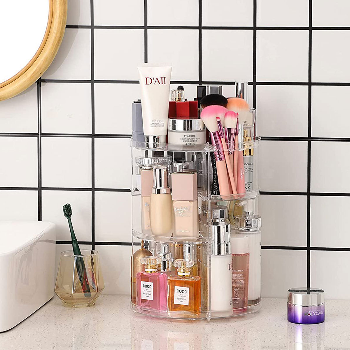 360-Degree Rotating Cosmetic S - Beauty Makeup Desk 评论和价格