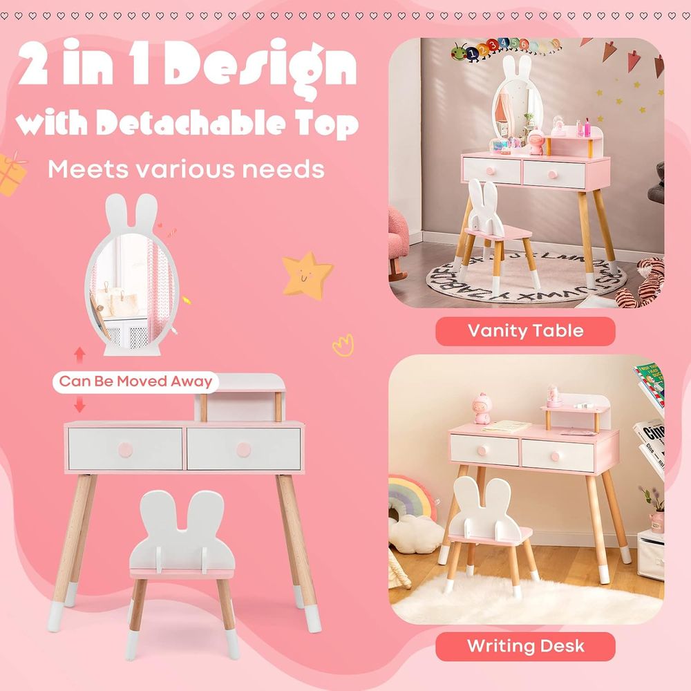 EY Kids Vanity, Rabbit Themed  - Beauty Makeup Kids 评论和价格