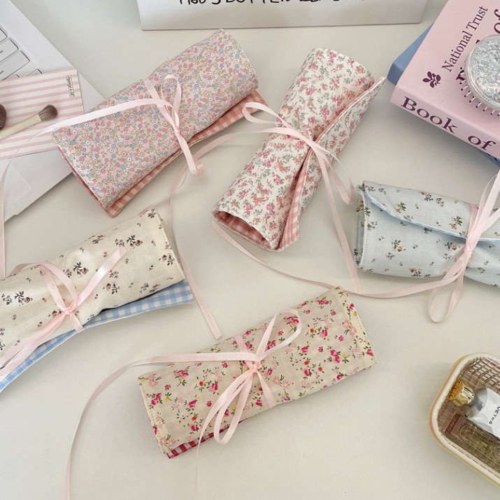 Fabric Floral Makeup Brush Sto - Beauty Makeup Bag 评论和价格