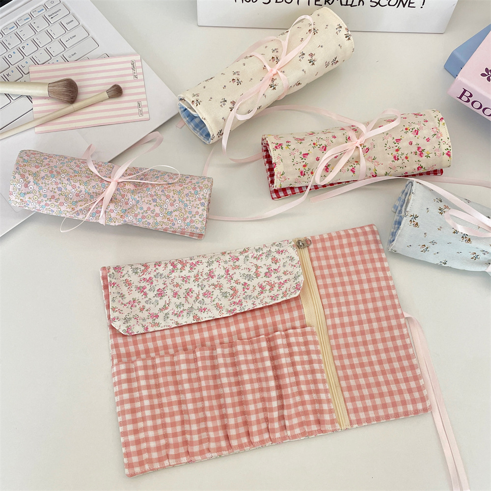 Fabric Floral Makeup Brush Sto - Beauty Makeup Bag 评论和价格