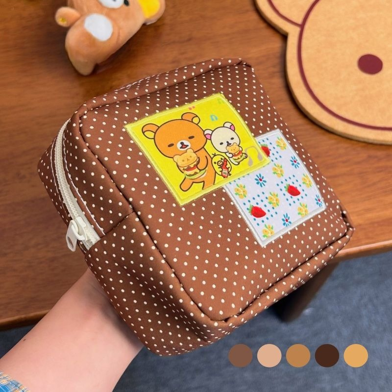 Kawaii Rilakkuma Brown Polka D - Beauty Makeup Bag 评论和价格