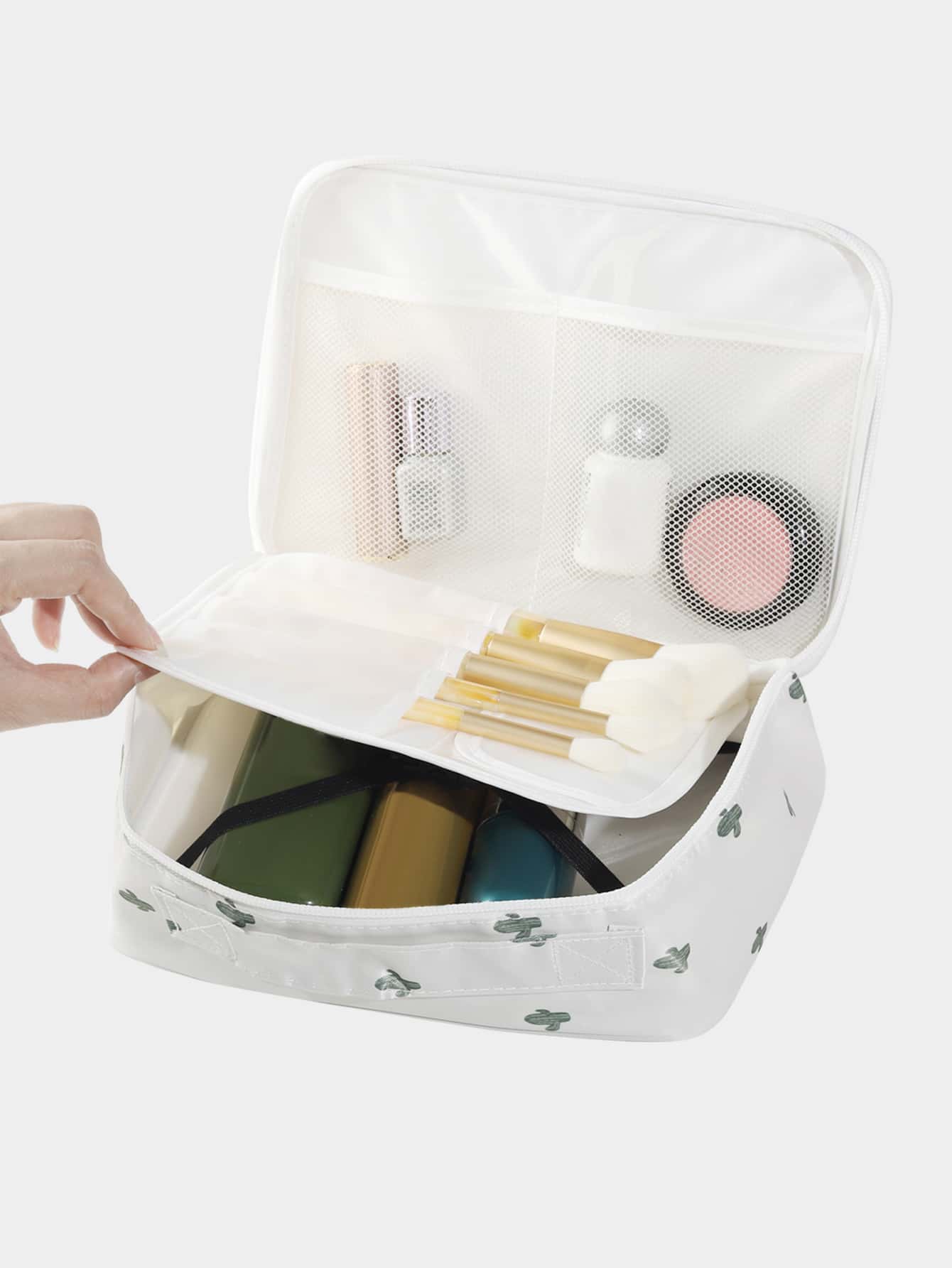 1 Pcs Cactus Print Waterproof  - Beauty Makeup Bag 评论和价格